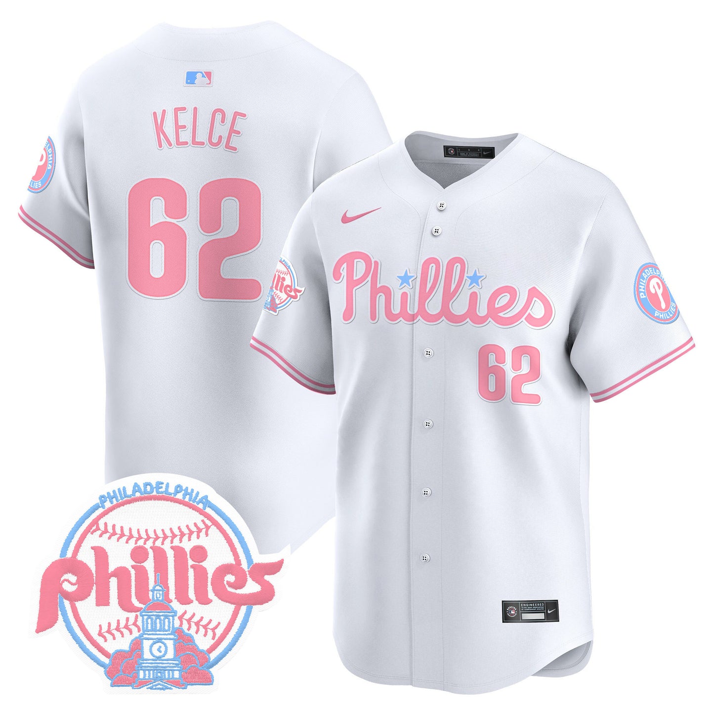 Unisex Phillies Bubblegum Pink Vapor Premier Limited Jersey V2 - All Stitched