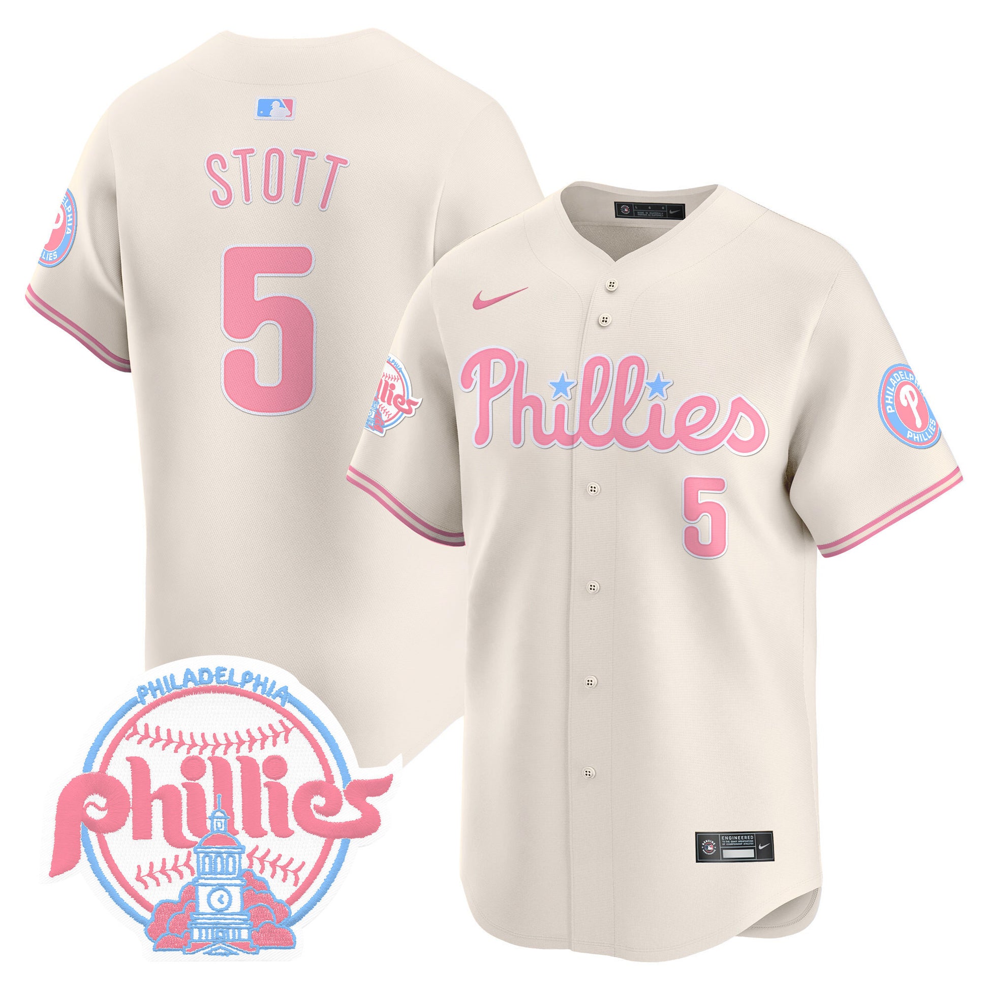Unisex Phillies Bubblegum Pink Vapor Premier Limited Jersey V2 - All Stitched