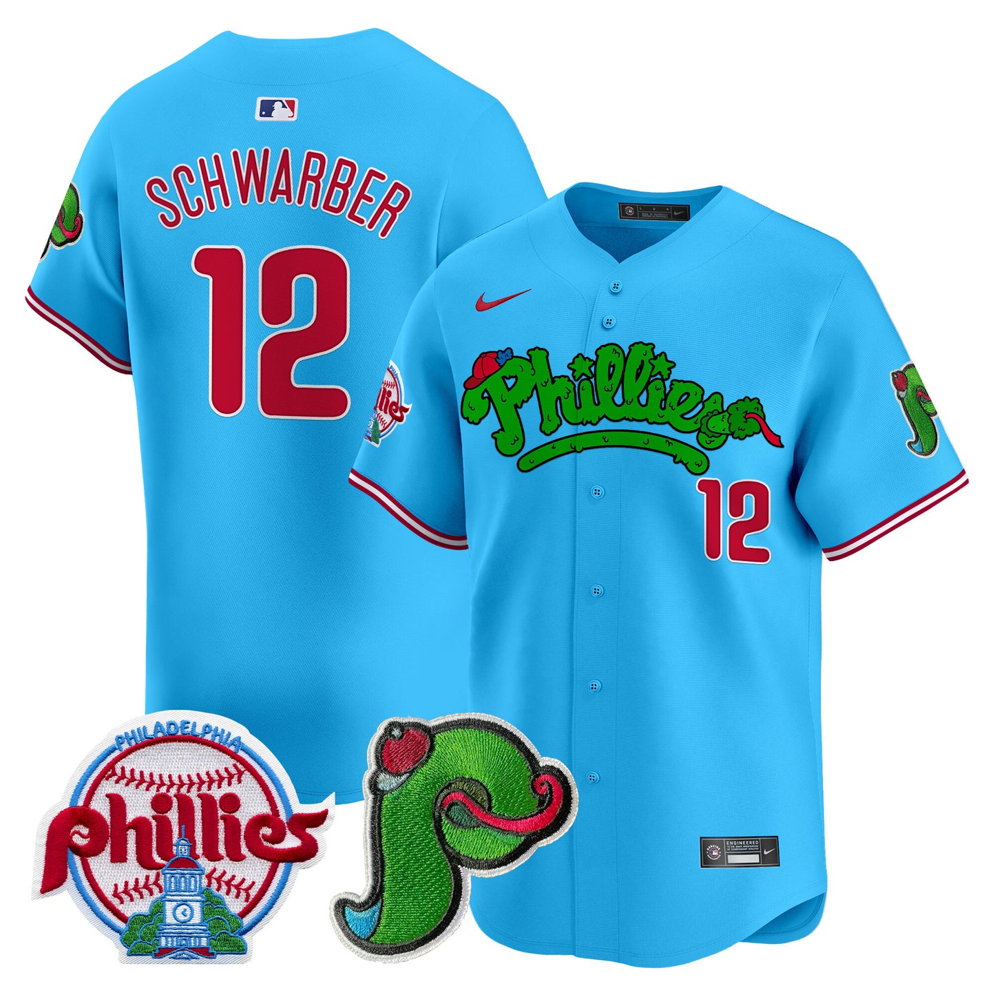 Men's Phillies Phanatic Patch Vapor Premier Limited Jersey V4 - All Stitched