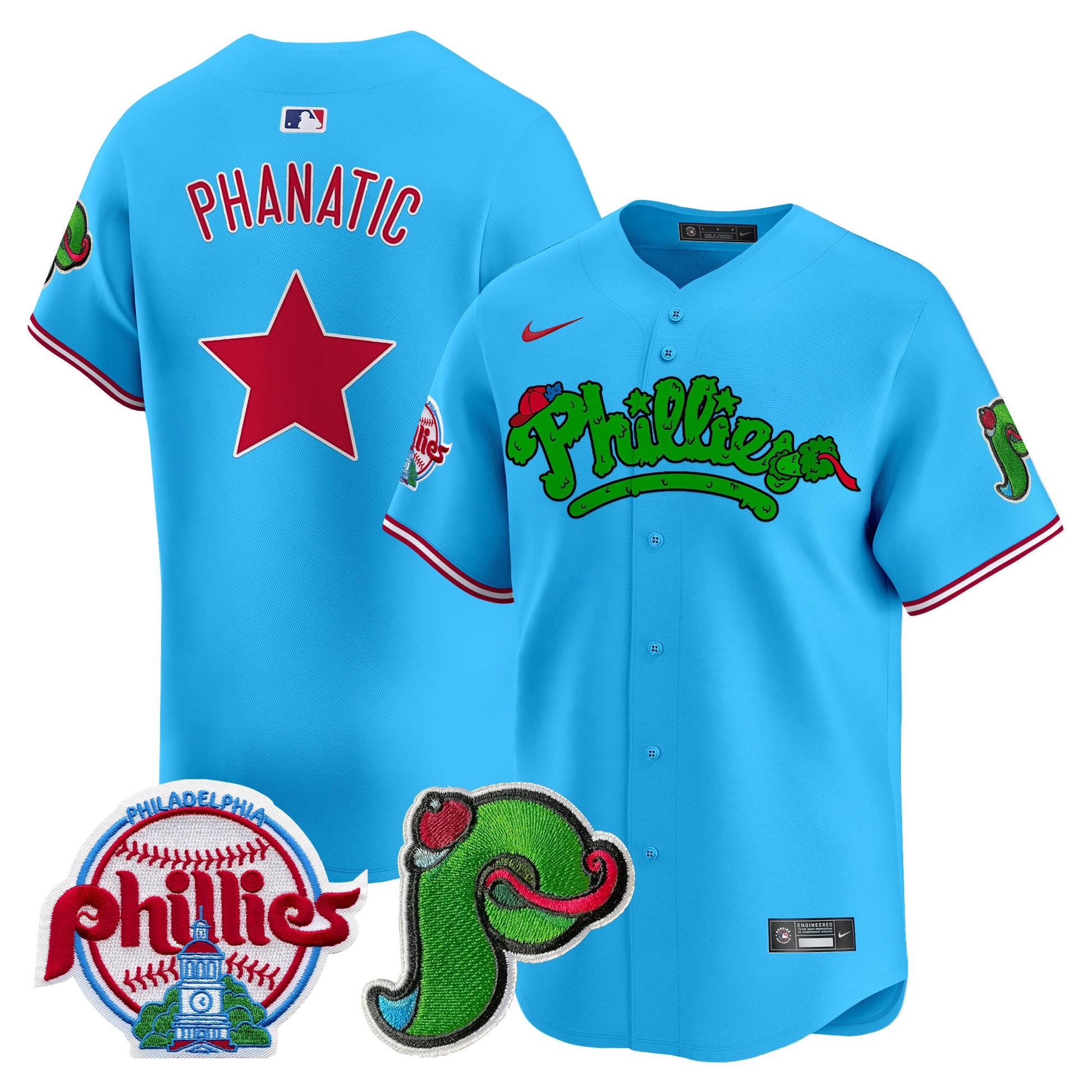 Men's Phillies Phanatic Patch Vapor Premier Limited Jersey V4 - All Stitched