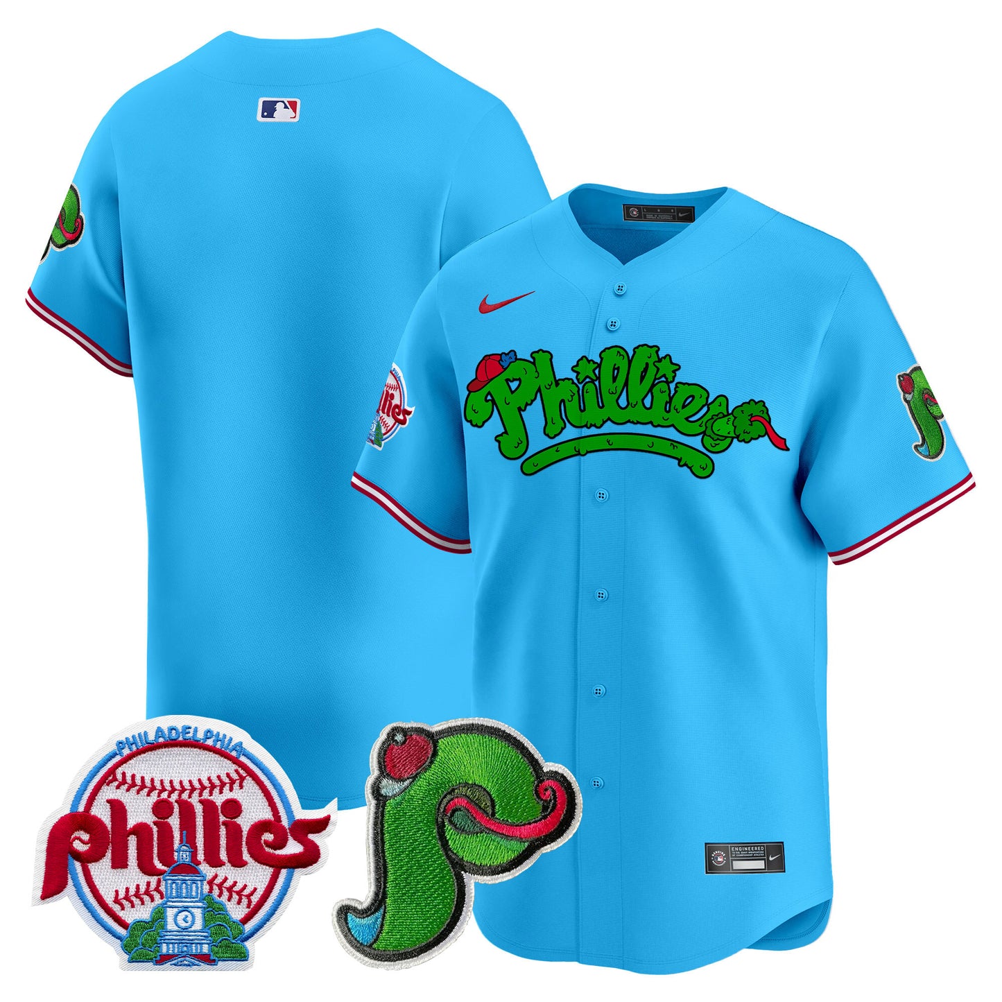 Men's Phillies Phanatic Patch Vapor Premier Limited Jersey V4 - All Stitched