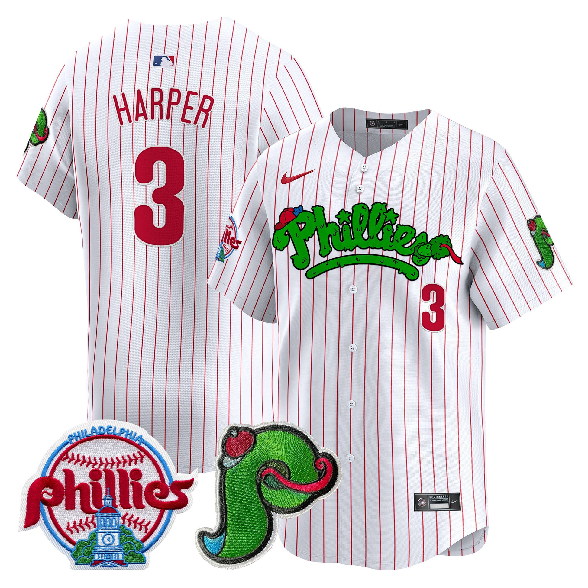 Men's Phillies Phanatic Patch Vapor Premier Limited Jersey V4 - All Stitched