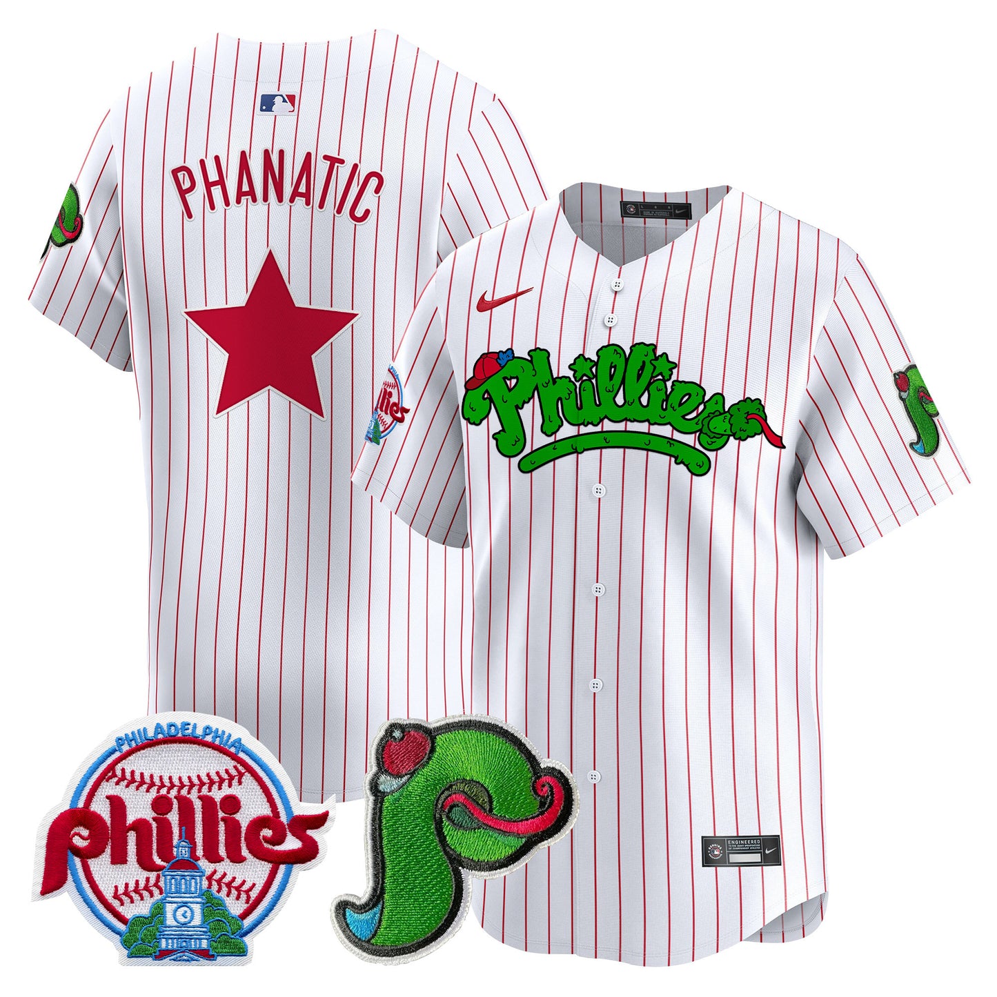 Men's Phillies Phanatic Patch Vapor Premier Limited Jersey V4 - All Stitched