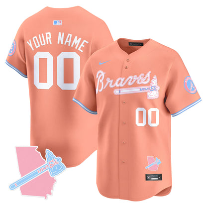 Atlanta Braves Bubblegum Pink Vapor Premier Limited Custom Jersey - All Stitched