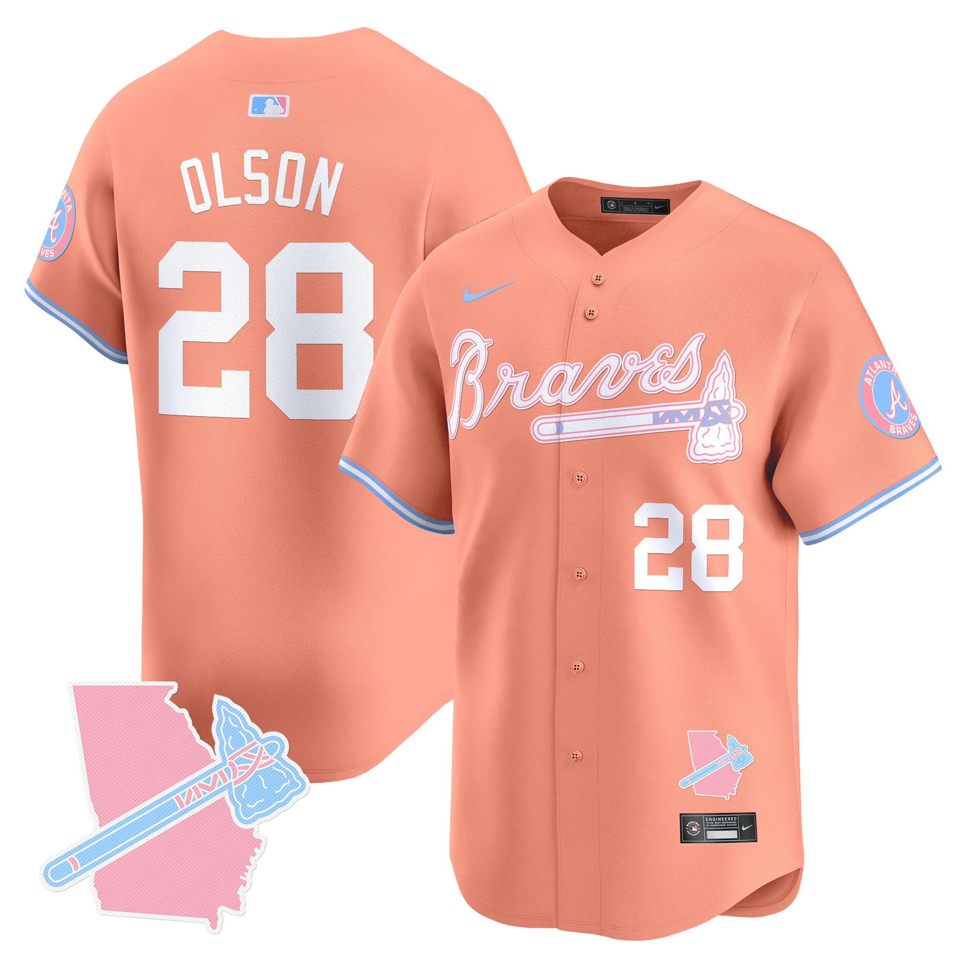 Unisex Atlanta Braves Bubblegum Pink Vapor Premier Limited Jersey - All Stitched