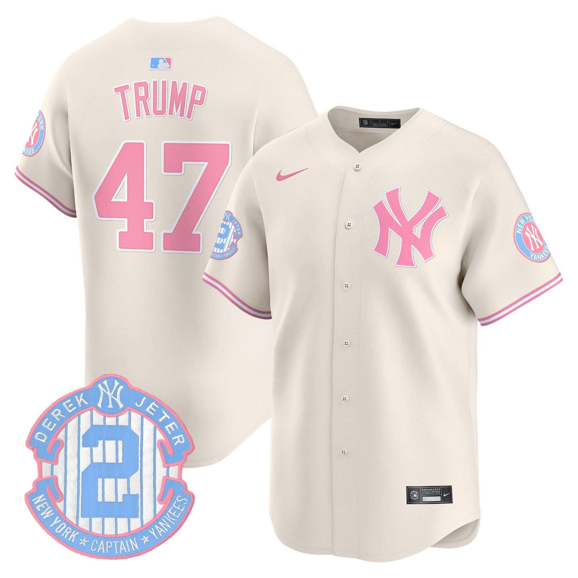 Unisex New York Yankees Bubblegum Pink Vapor Premier Limited Jersey - All Stitched