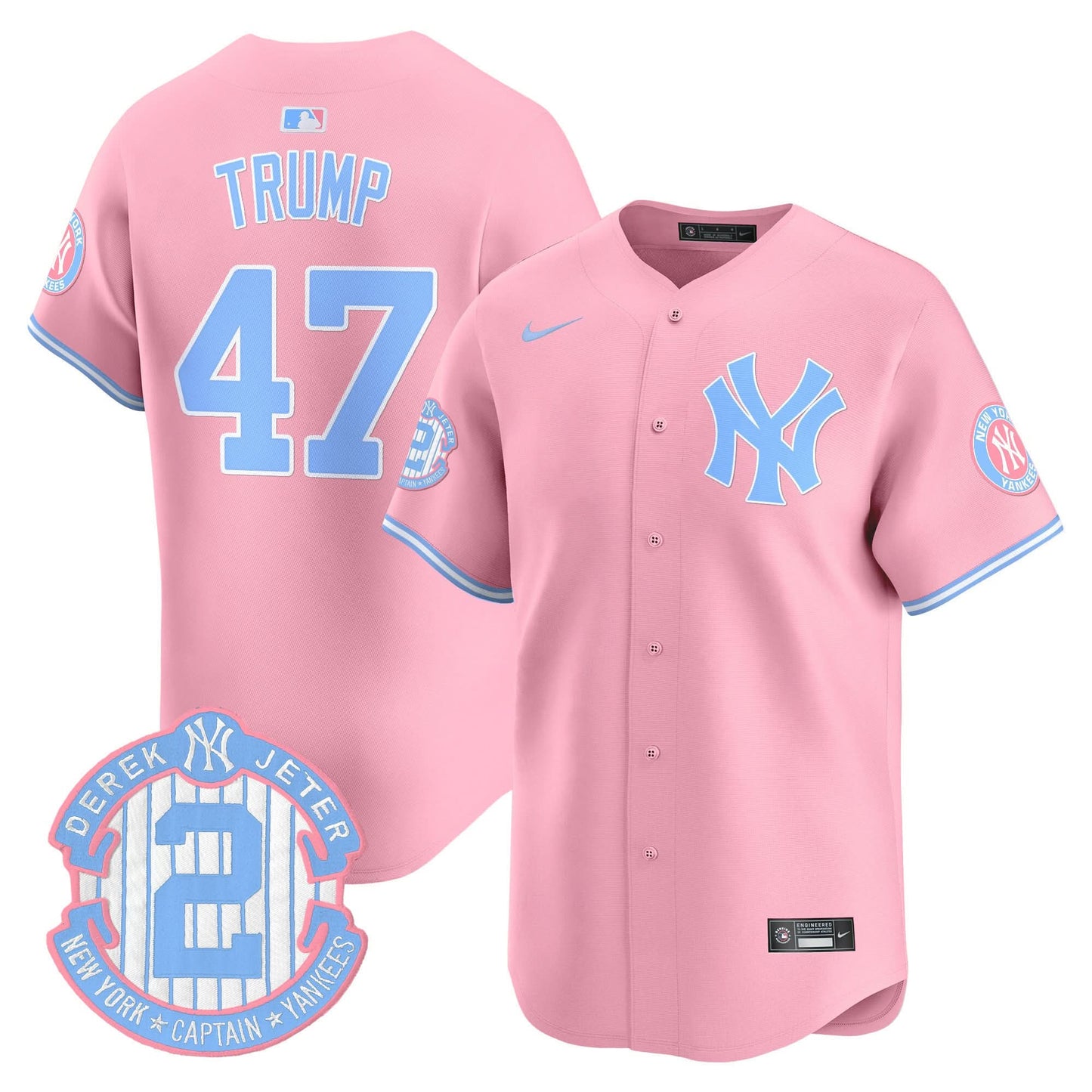 Unisex New York Yankees Bubblegum Pink Vapor Premier Limited Jersey - All Stitched