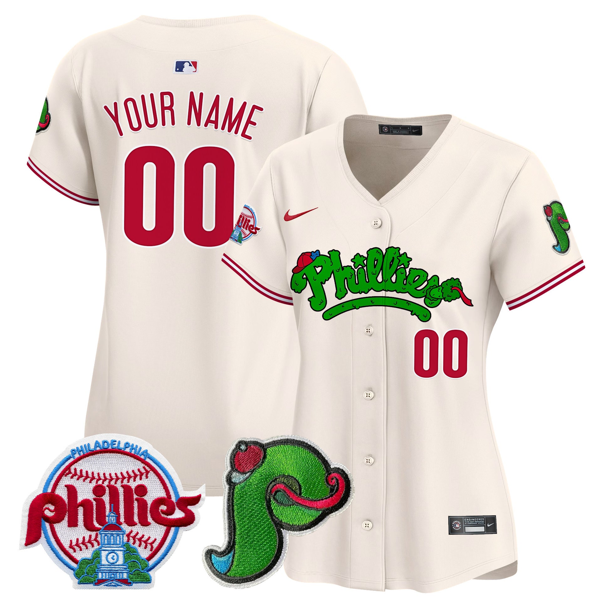 Phillies Phanatic Patch Vapor Premier Limited Custom Jersey V4 - All Stitched