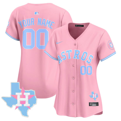 Astros Bubblegum Pink Vapor Premier Limited Custom Jersey - All Stitched