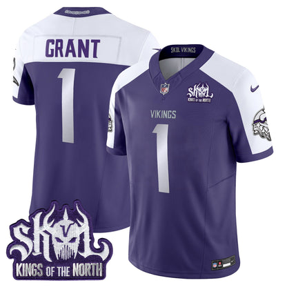 Men's Minnesota Vikings 2025 Winter Warrior Skol Patch Vapor Limited Jersey - All Stitched