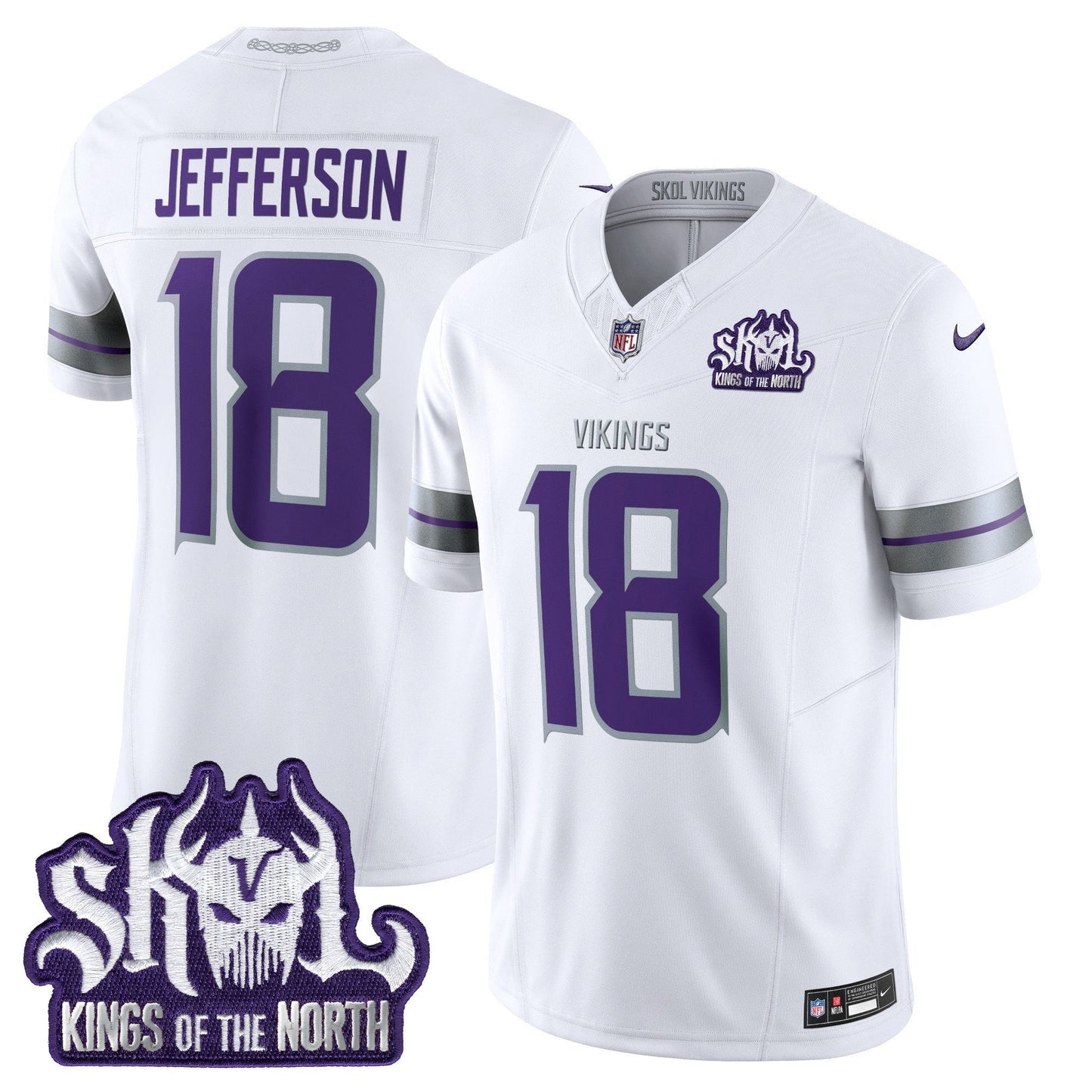 Men's Minnesota Vikings 2025 Winter Warrior Skol Patch Vapor Limited Jersey - All Stitched