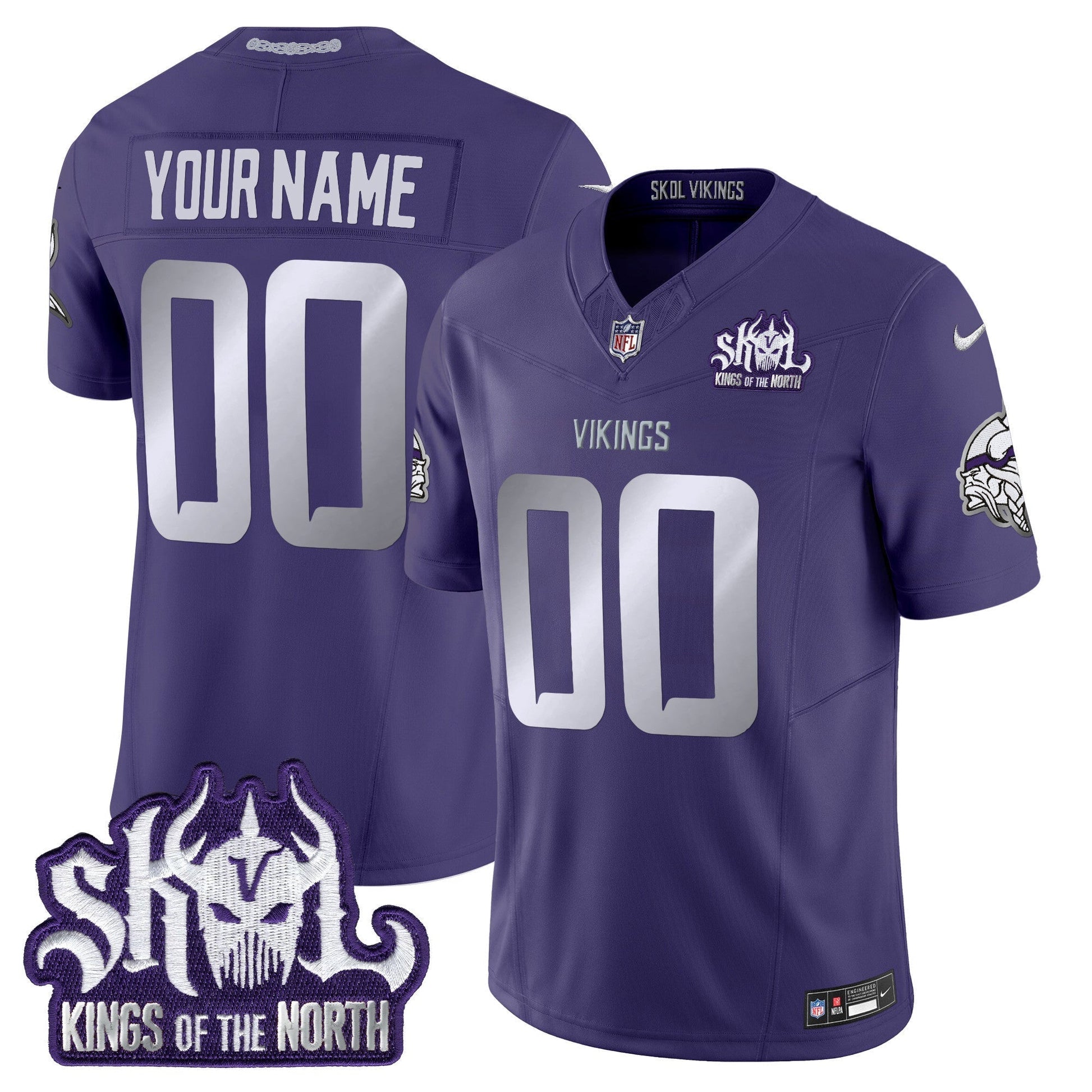 Minnesota Vikings 2025 Winter Warrior Skol Patch Vapor Limited Custom Jersey - All Stitched