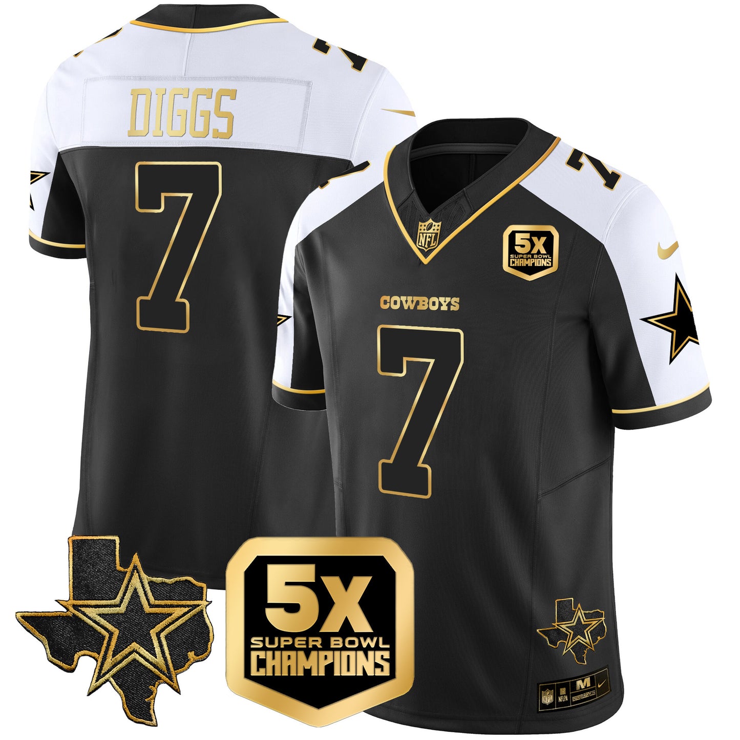 Men's Cowboys 5x Super Bowl Champions Vapor Limited Jersey - All Stitched