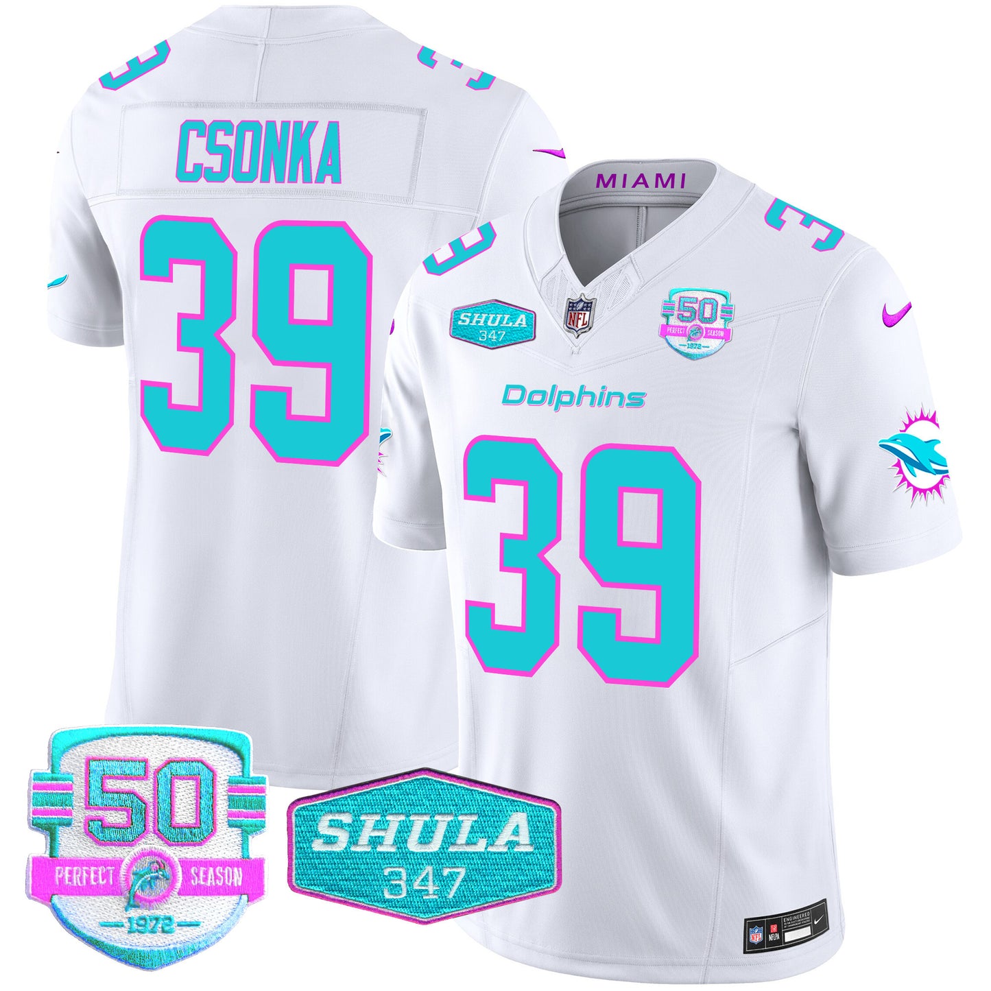 Men's Dolphins "Miami Vice" Vapor Limited Jersey V2 - All Stitched