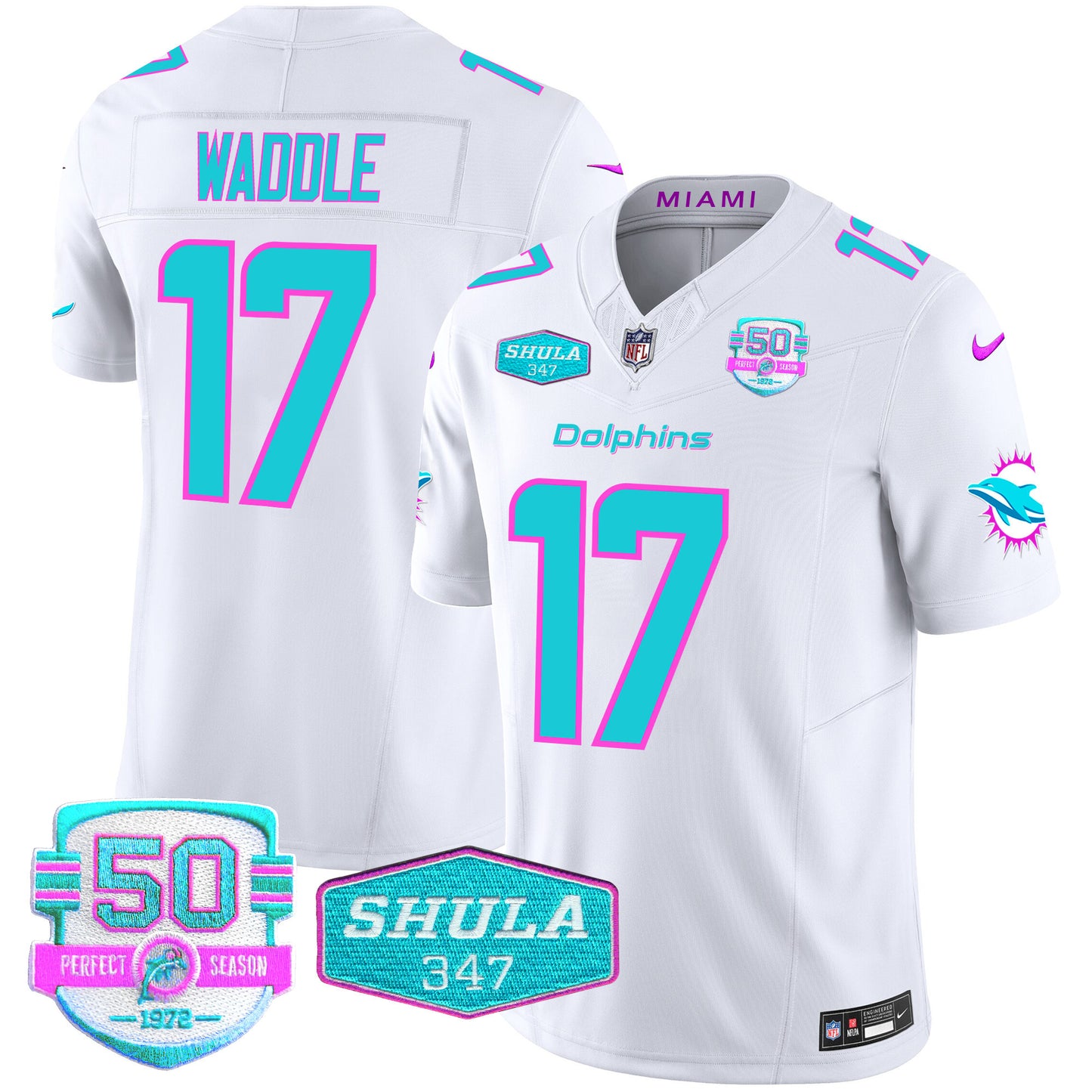 Men's Dolphins "Miami Vice" Vapor Limited Jersey V2 - All Stitched