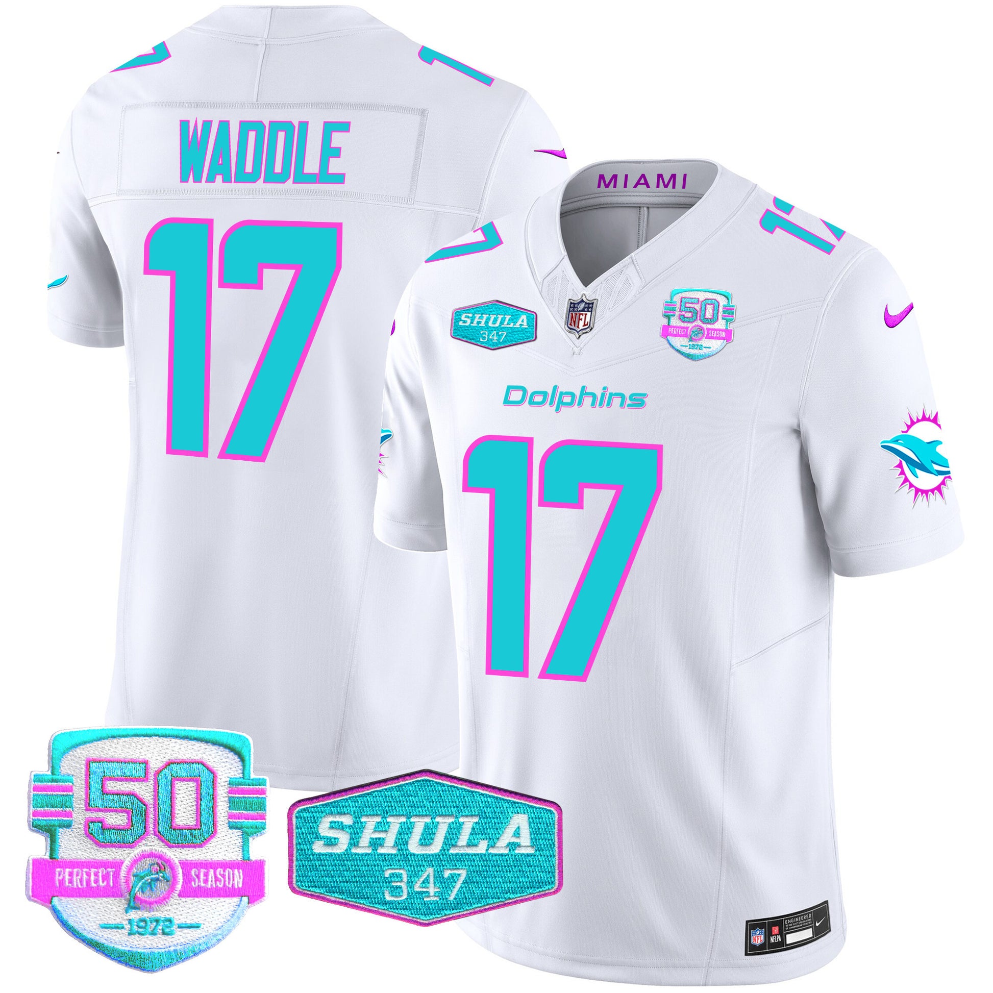 Men's Dolphins "Miami Vice" Vapor Limited Jersey V2 - All Stitched