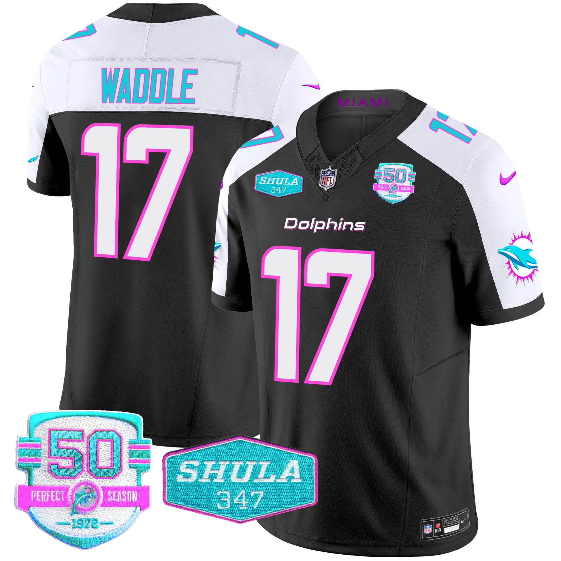 Men's Dolphins "Miami Vice" Vapor Limited Jersey V2 - All Stitched
