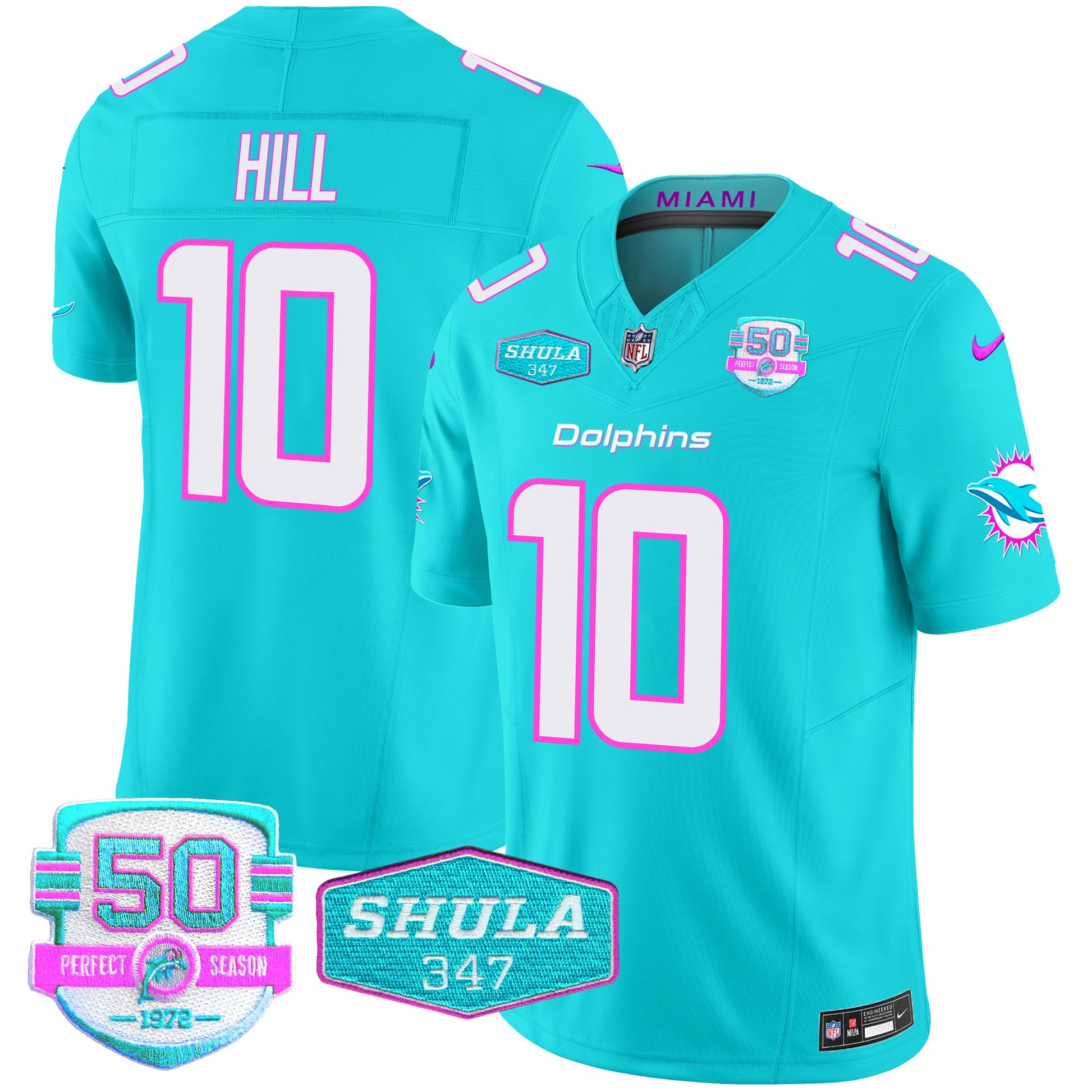 Men's Dolphins "Miami Vice" Vapor Limited Jersey V2 - All Stitched