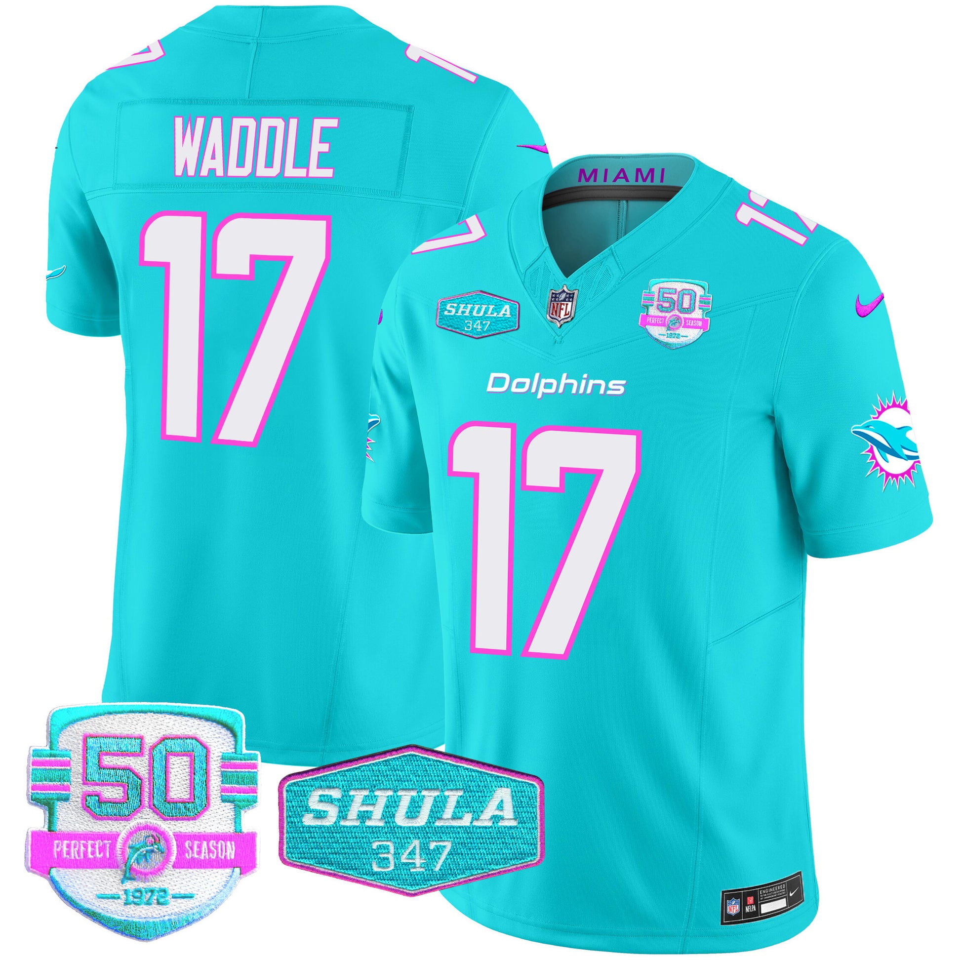 Men's Dolphins "Miami Vice" Vapor Limited Jersey V2 - All Stitched
