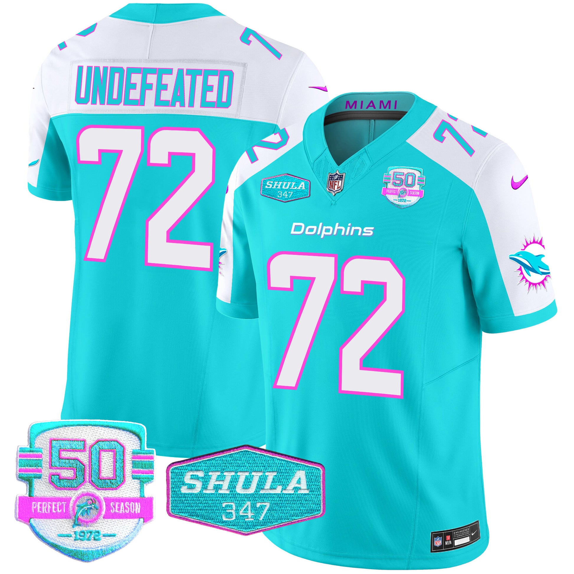 Men's Dolphins "Miami Vice" Vapor Limited Jersey V2 - All Stitched