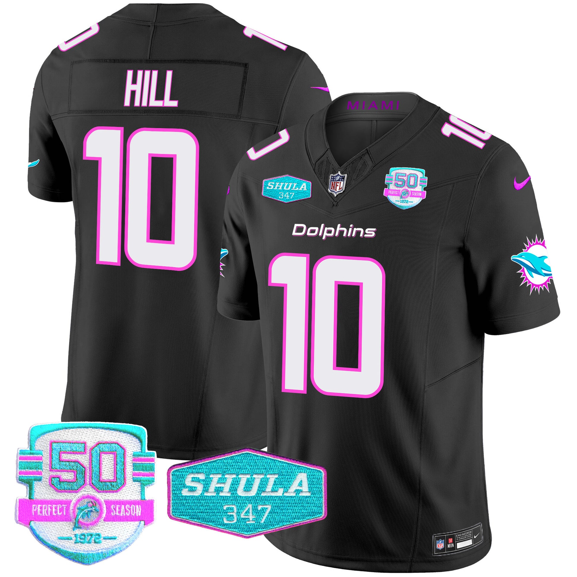 Men's Dolphins "Miami Vice" Vapor Limited Jersey V2 - All Stitched