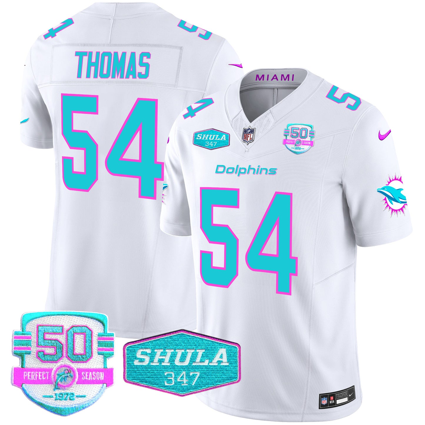 Men's Dolphins "Miami Vice" Vapor Limited Jersey V2 - All Stitched