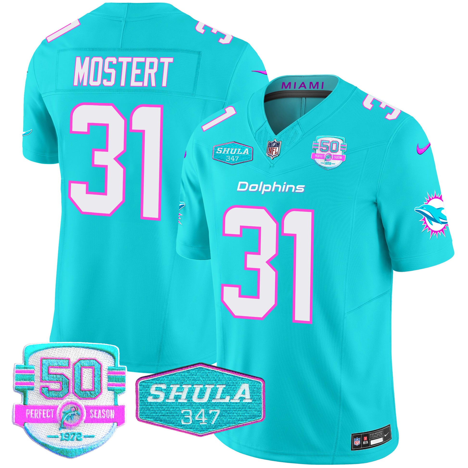 Men's Dolphins "Miami Vice" Vapor Limited Jersey V2 - All Stitched