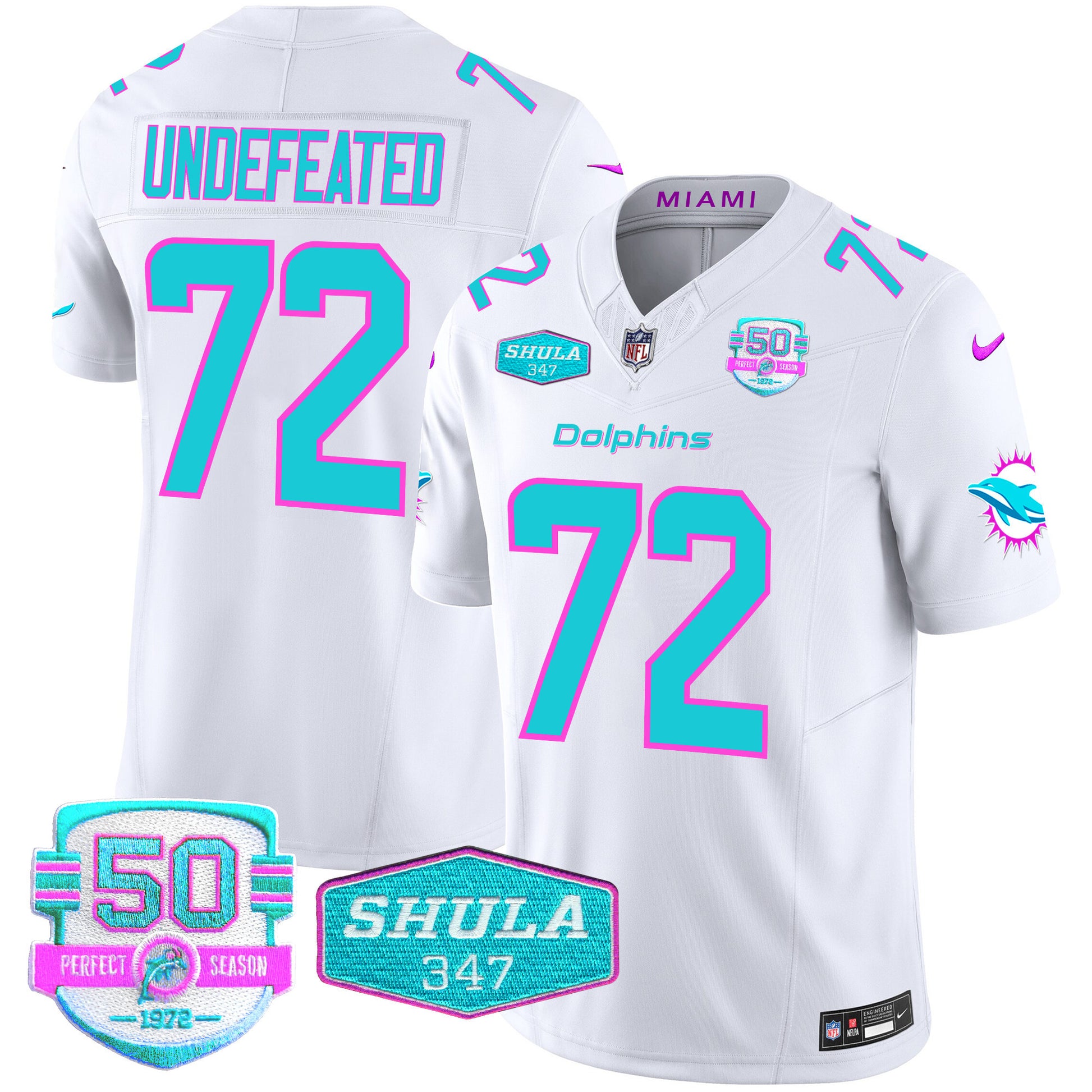 Men's Dolphins "Miami Vice" Vapor Limited Jersey V2 - All Stitched