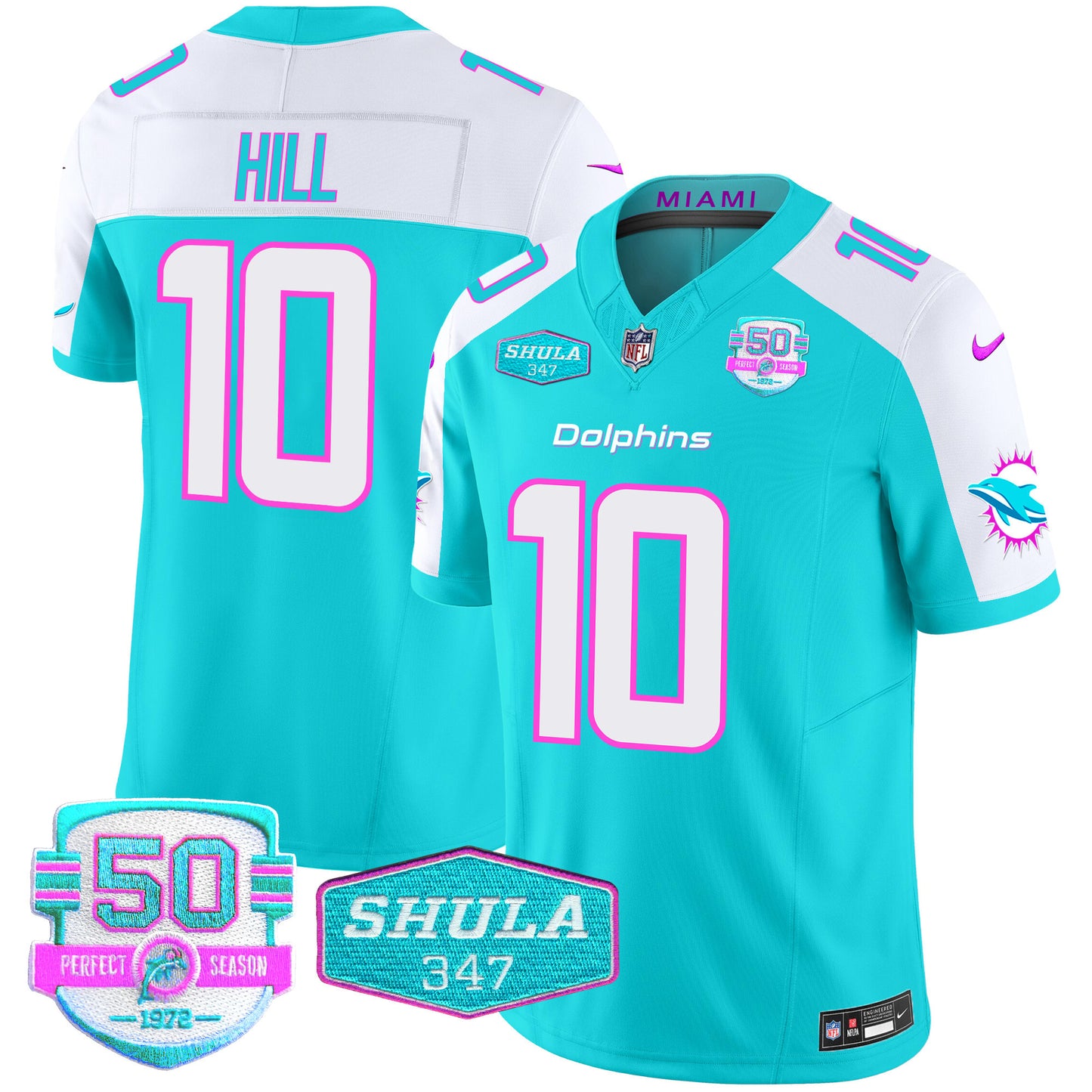 Men's Dolphins "Miami Vice" Vapor Limited Jersey V2 - All Stitched