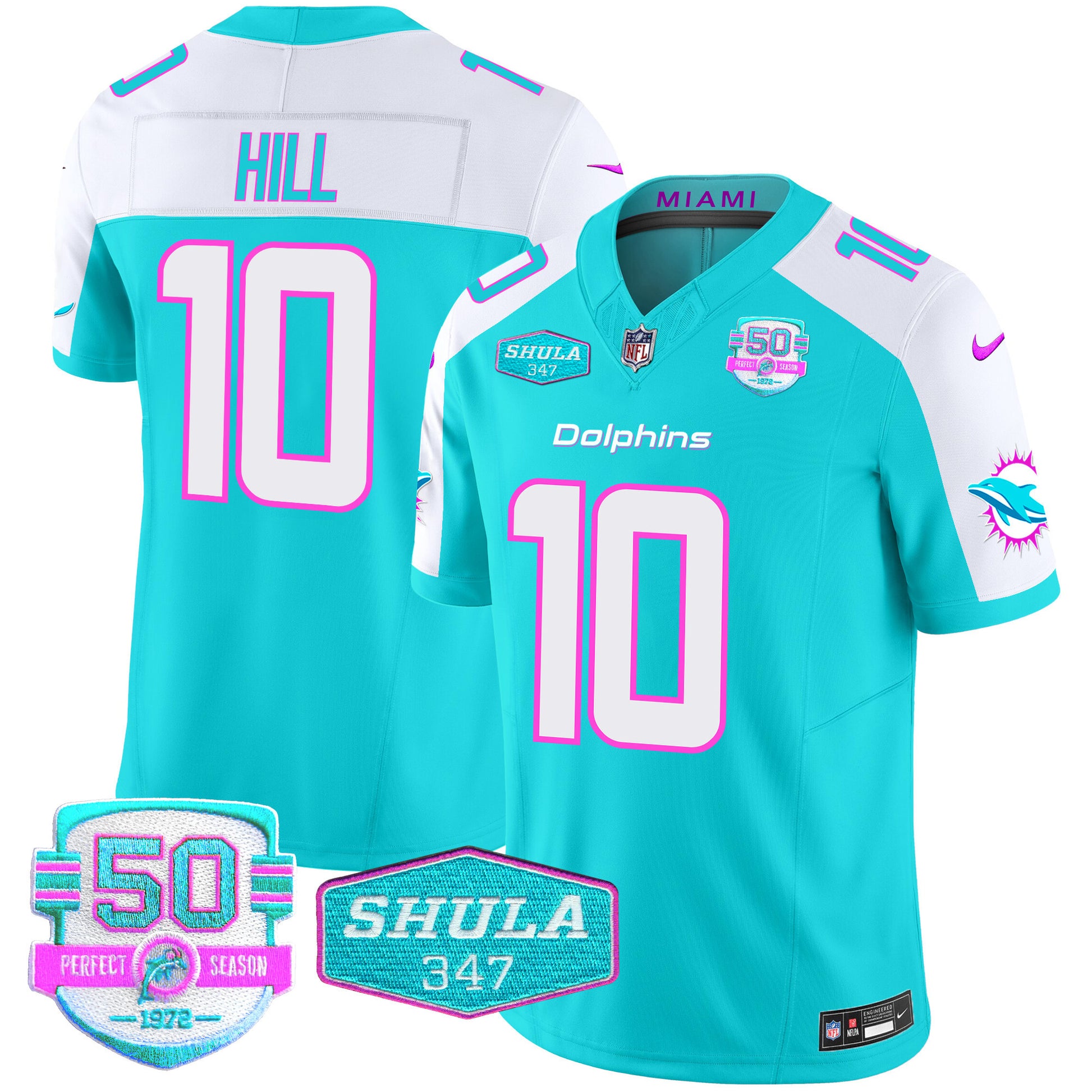 Men's Dolphins "Miami Vice" Vapor Limited Jersey V2 - All Stitched