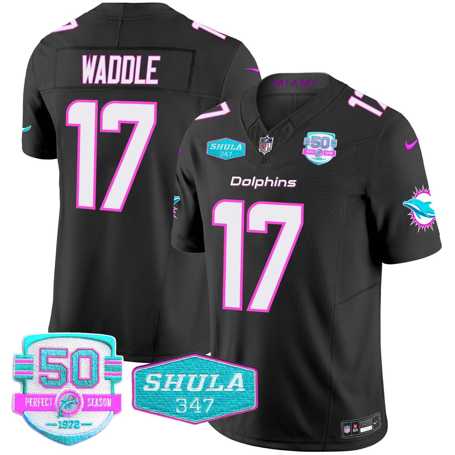 Men's Dolphins "Miami Vice" Vapor Limited Jersey V2 - All Stitched