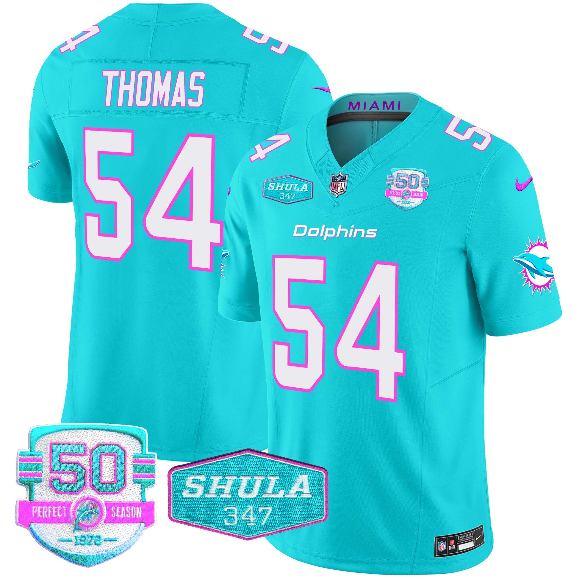 Men's Dolphins "Miami Vice" Vapor Limited Jersey V2 - All Stitched