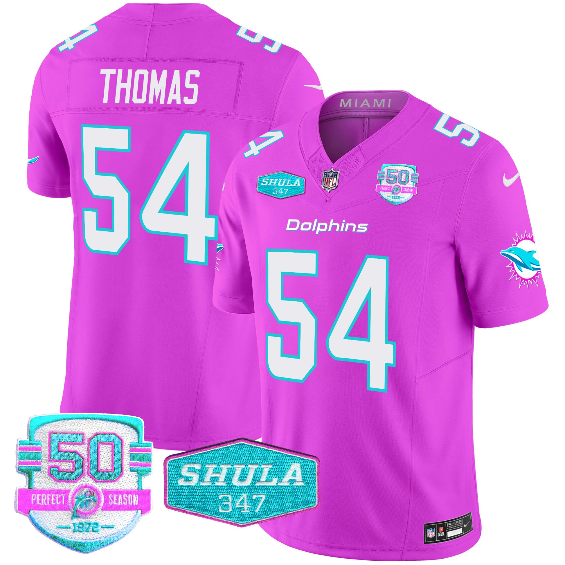 Men's Dolphins "Miami Vice" Vapor Limited Jersey V2 - All Stitched