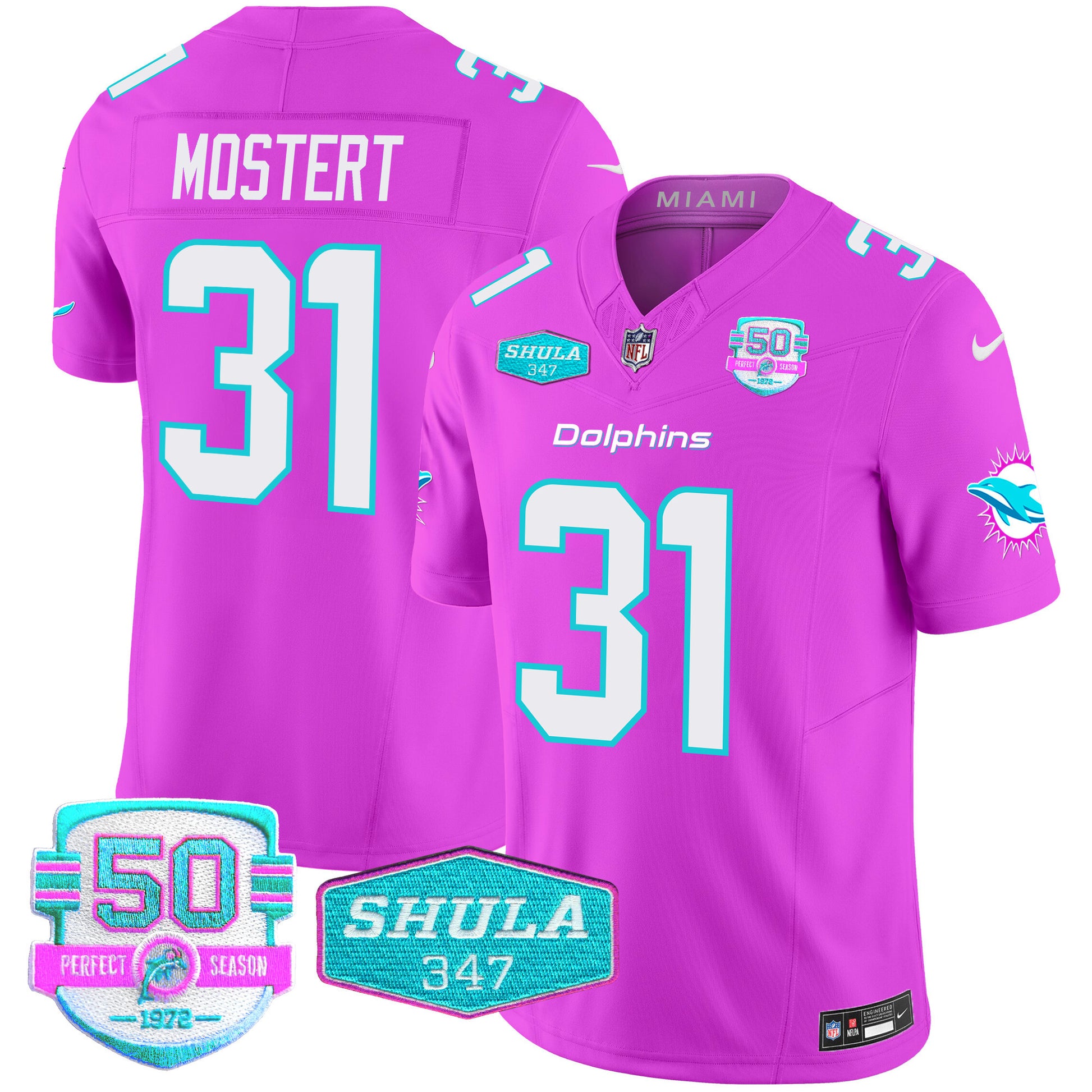Men's Dolphins "Miami Vice" Vapor Limited Jersey V2 - All Stitched