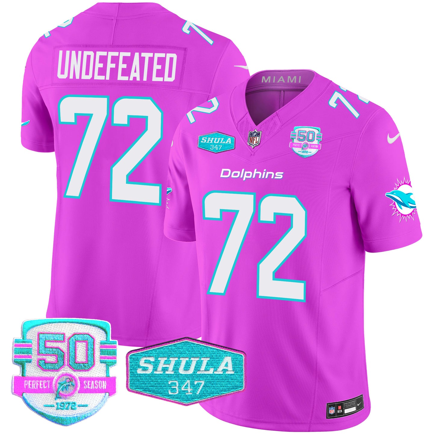 Men's Dolphins "Miami Vice" Vapor Limited Jersey V2 - All Stitched
