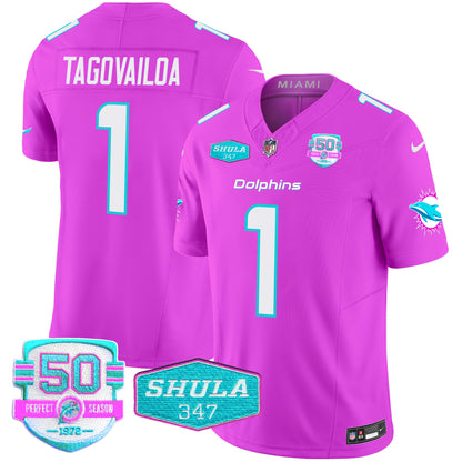 Men's Dolphins "Miami Vice" Vapor Limited Jersey V2 - All Stitched