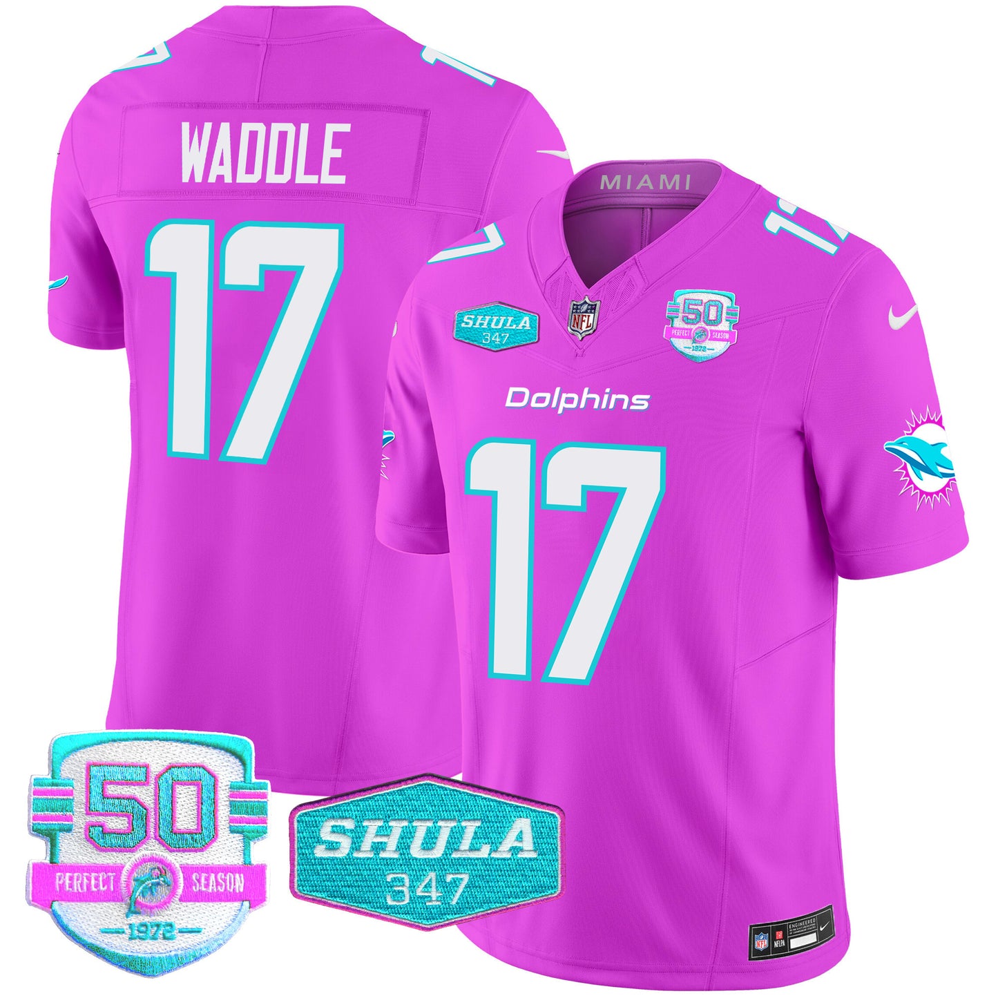 Men's Dolphins "Miami Vice" Vapor Limited Jersey V2 - All Stitched