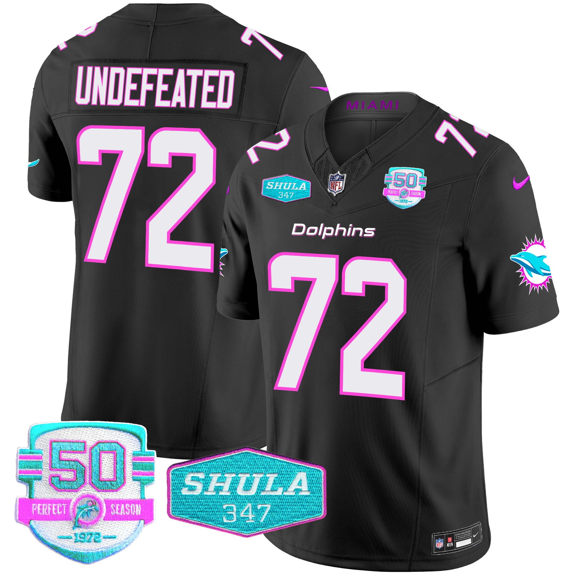 Men's Dolphins "Miami Vice" Vapor Limited Jersey V2 - All Stitched