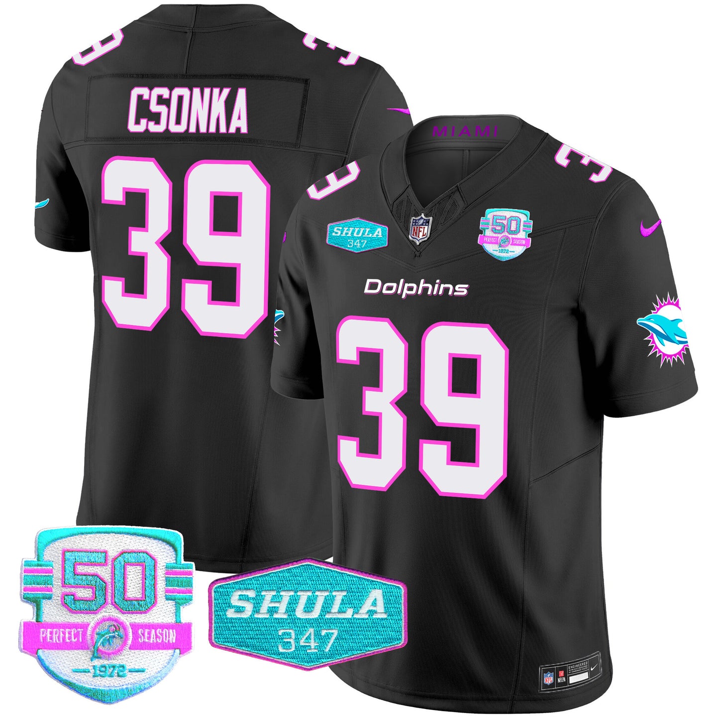 Men's Dolphins "Miami Vice" Vapor Limited Jersey V2 - All Stitched