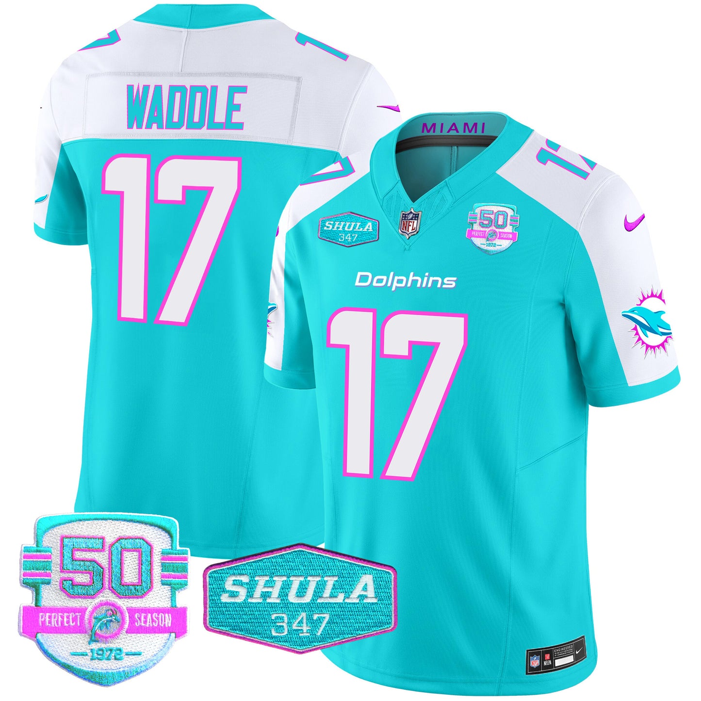 Men's Dolphins "Miami Vice" Vapor Limited Jersey V2 - All Stitched