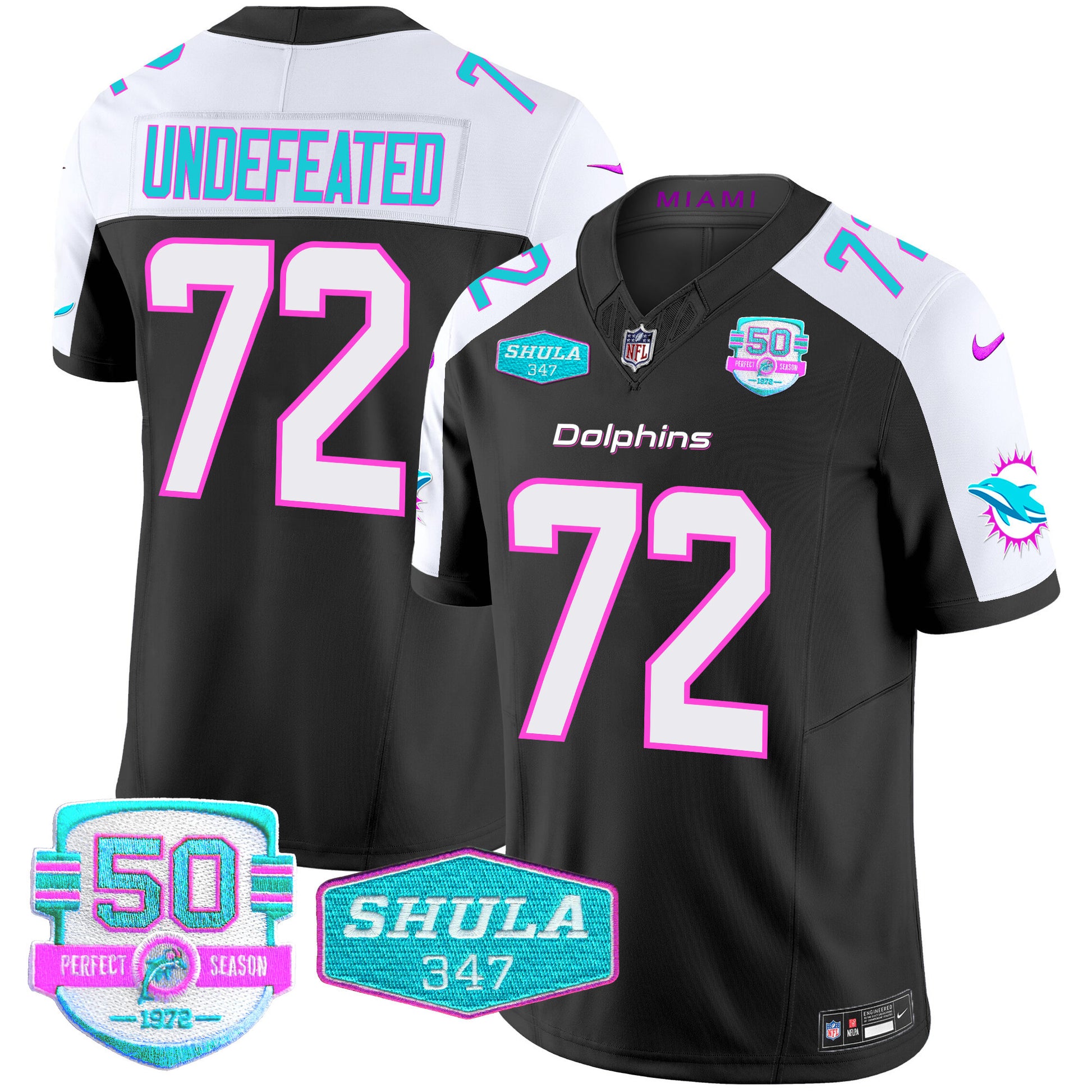 Men's Dolphins "Miami Vice" Vapor Limited Jersey V2 - All Stitched