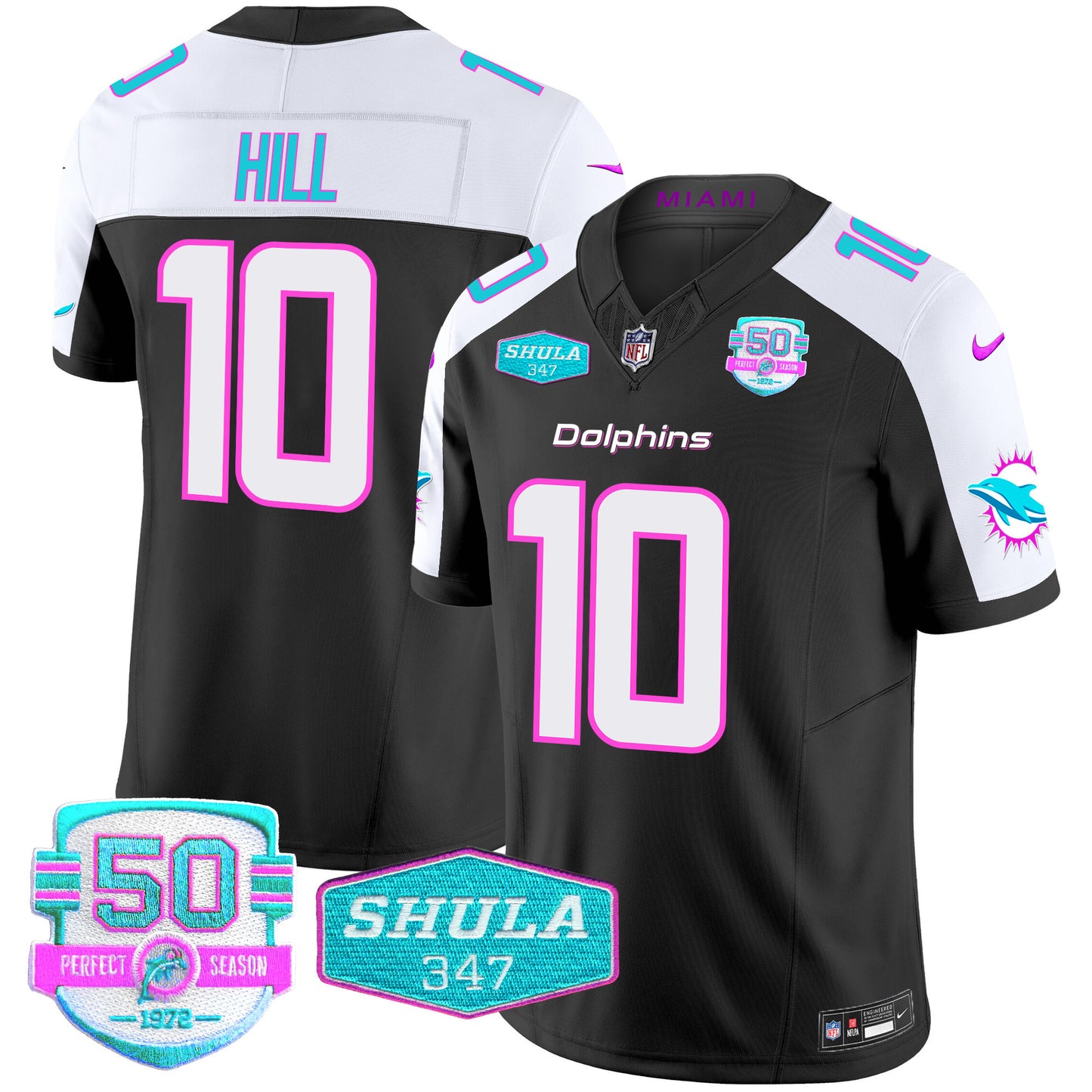 Men's Dolphins "Miami Vice" Vapor Limited Jersey V2 - All Stitched