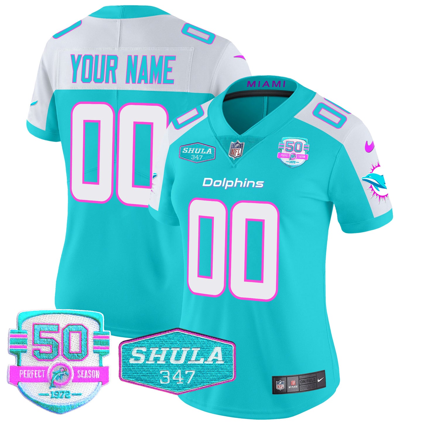 Dolphins "Miami Vice" Vapor Limited Custom Jersey V2 - All Stitched