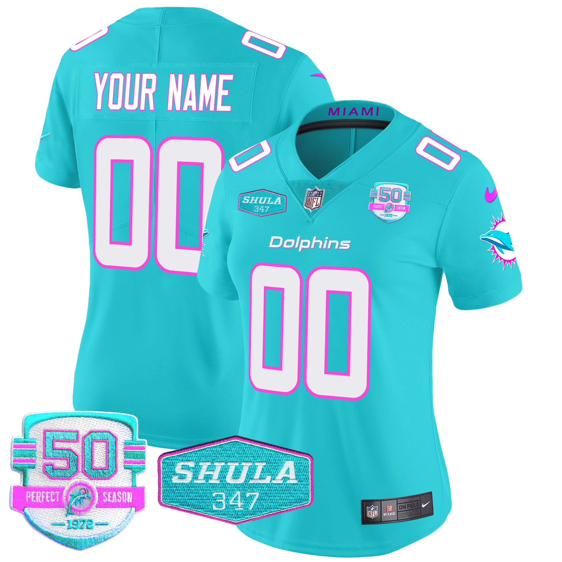Dolphins "Miami Vice" Vapor Limited Custom Jersey V2 - All Stitched