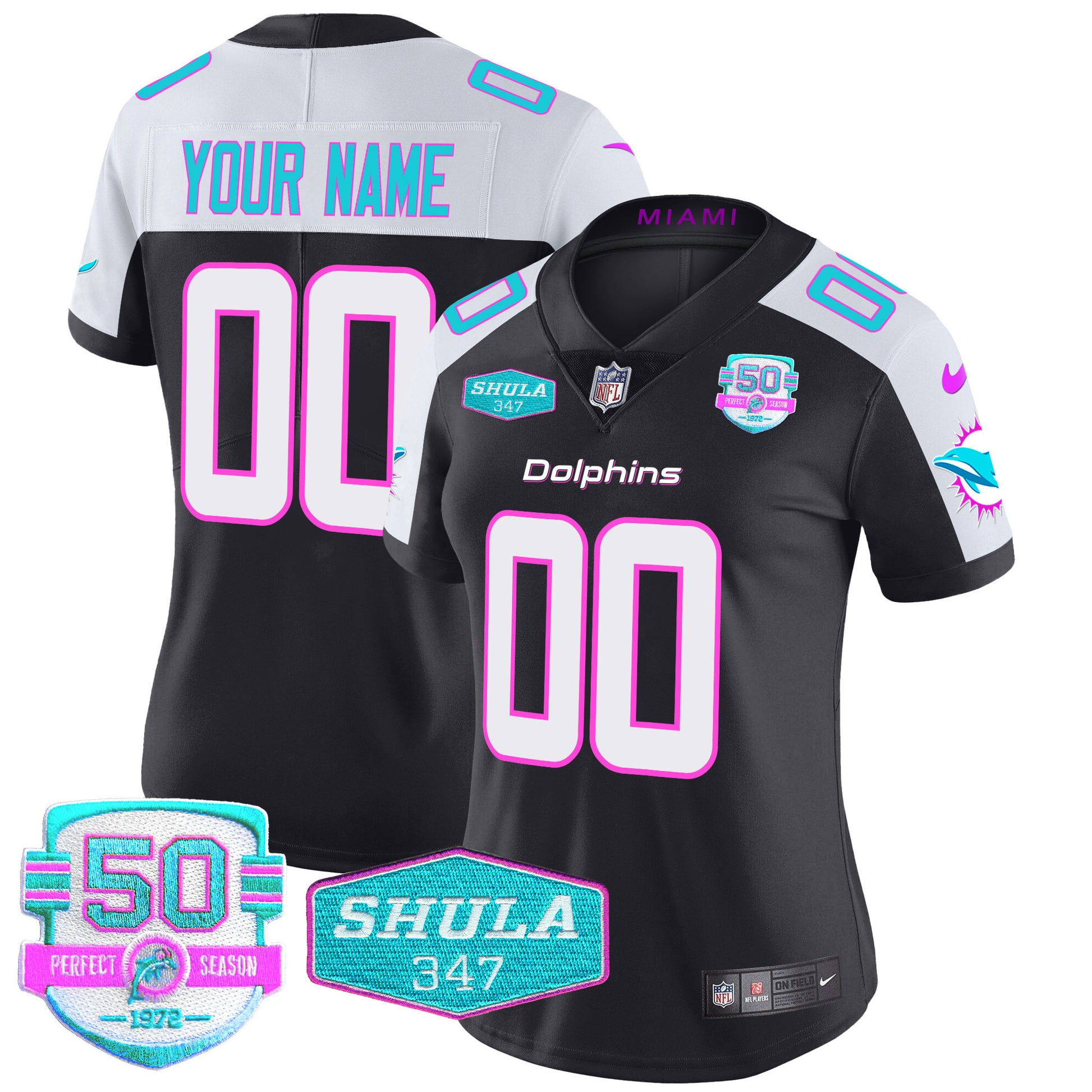 Dolphins "Miami Vice" Vapor Limited Custom Jersey V2 - All Stitched