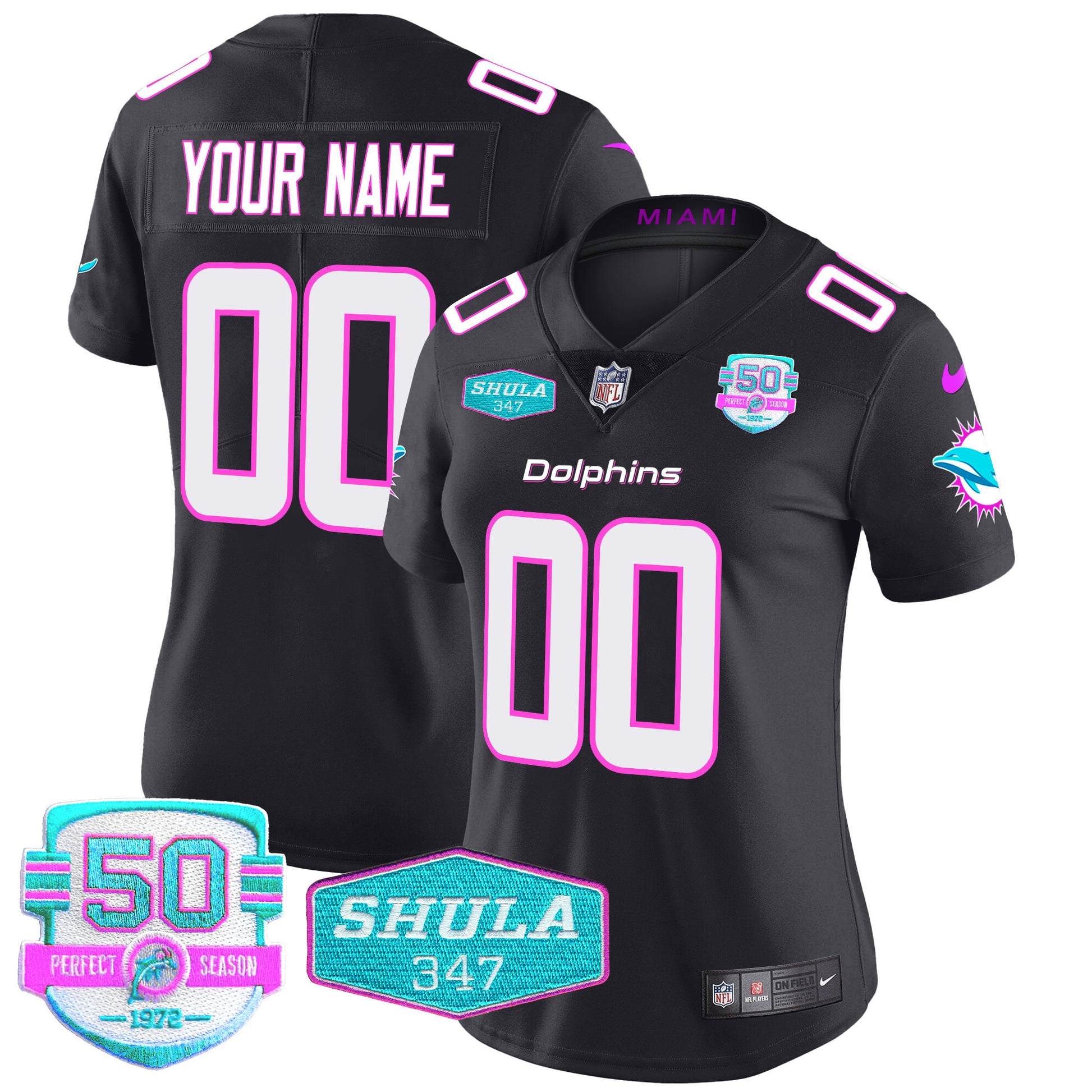 Dolphins "Miami Vice" Vapor Limited Custom Jersey V2 - All Stitched