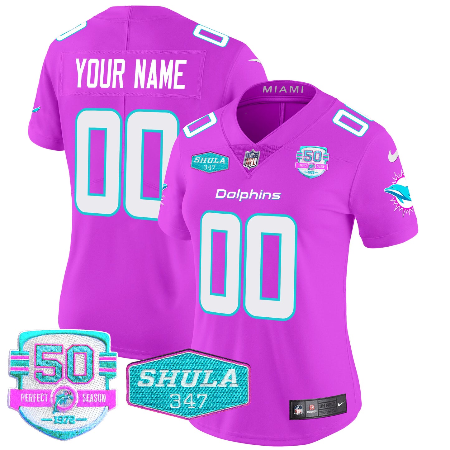 Dolphins "Miami Vice" Vapor Limited Custom Jersey V2 - All Stitched