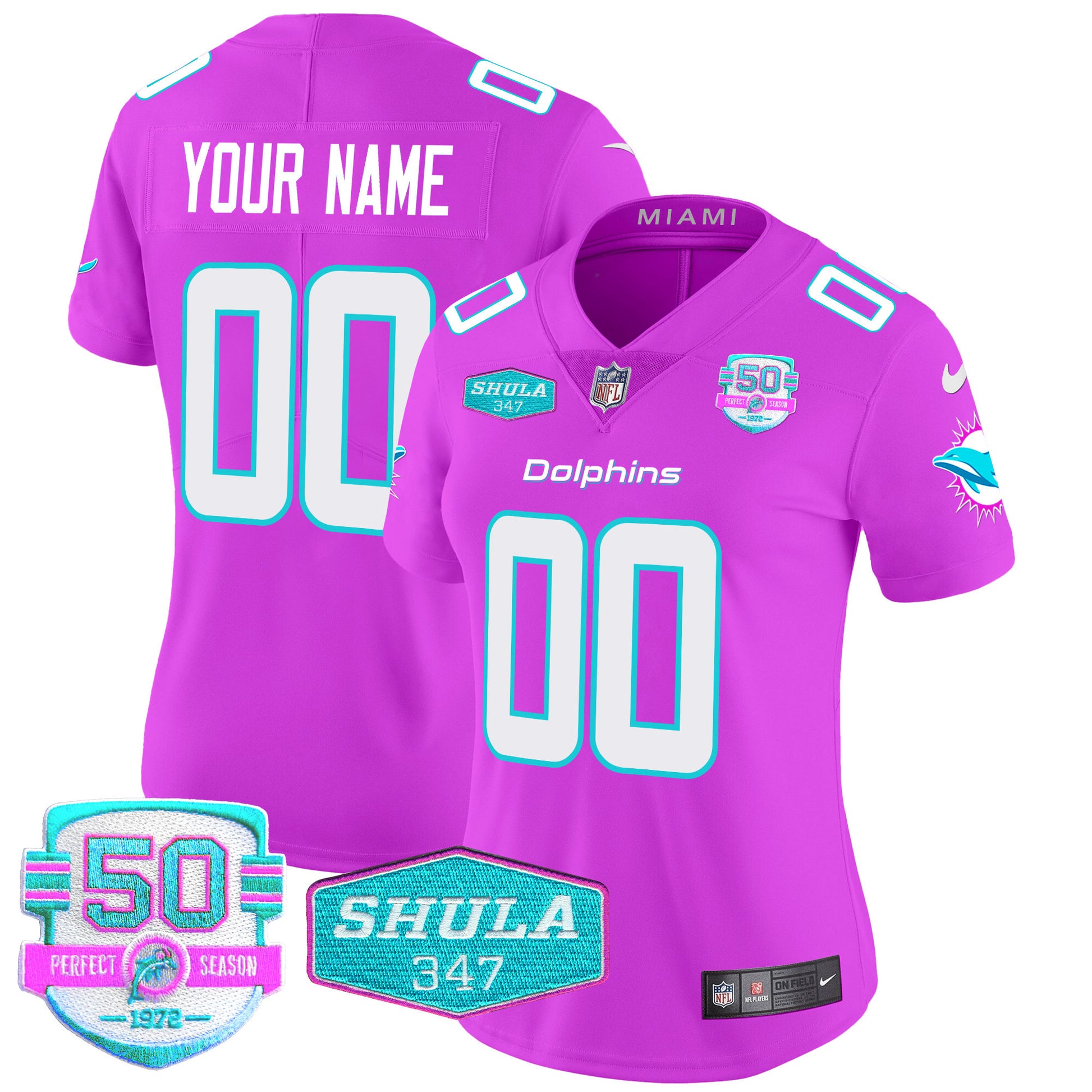 Dolphins "Miami Vice" Vapor Limited Custom Jersey V2 - All Stitched