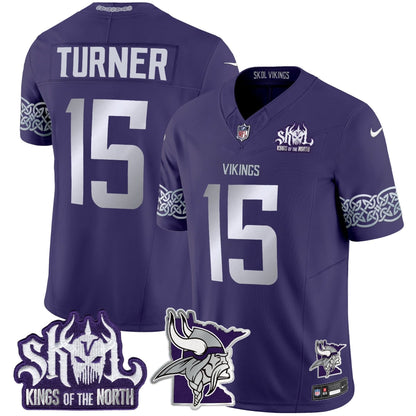 Minnesota Vikings 2024 Winter Warrior Skol Patch Vapor Limited Jersey V2 - All Stitched