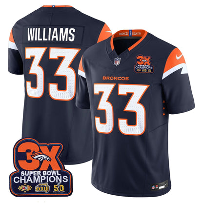DEN 3-Time Champions Patch Vapor Limited Jersey - All Stitched